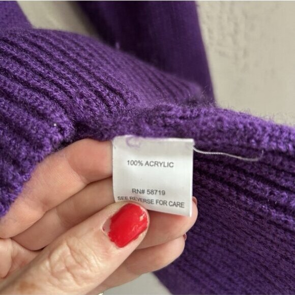 Choices purple ruffle front cardigan sweater Fairy Holiday Romantic feminine - Picture 4 of 8